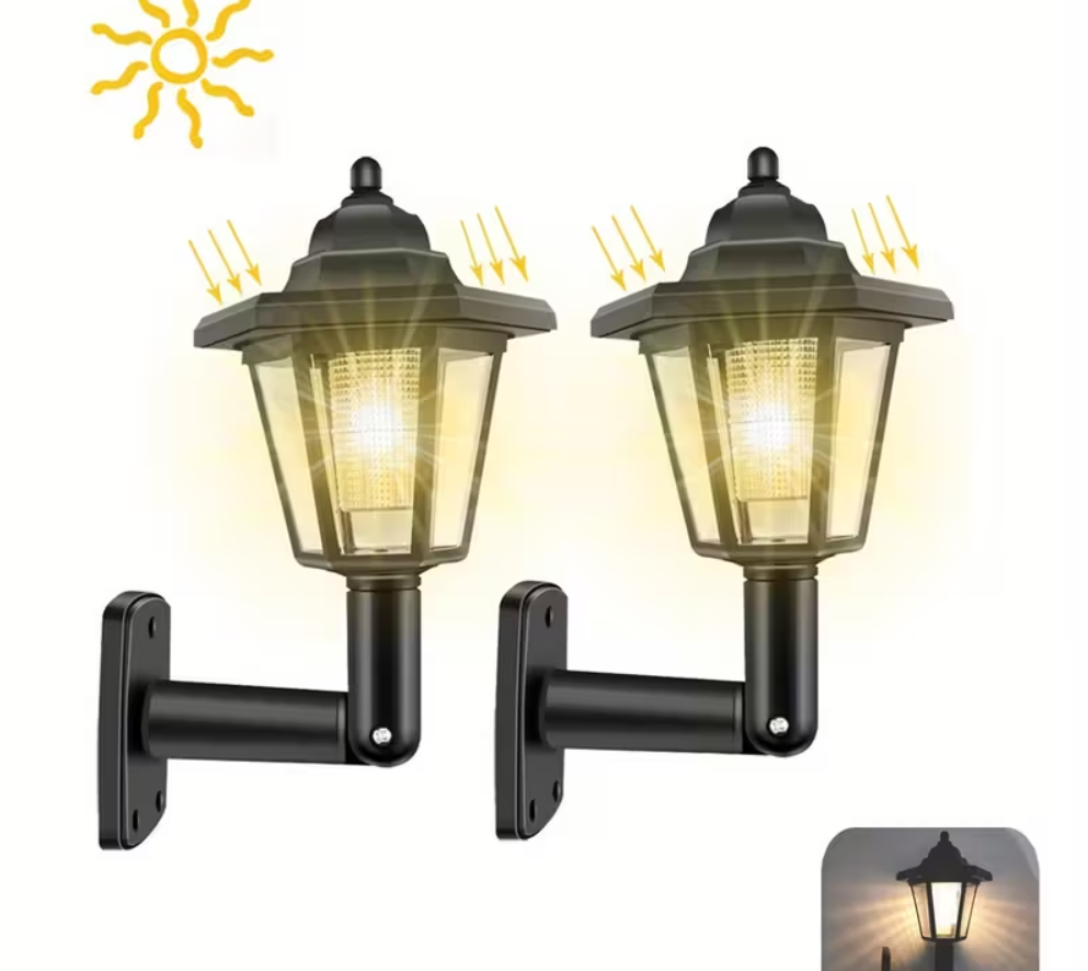 2pcs Hexagonal Solar LED Outdoor Wall Lights... (8)