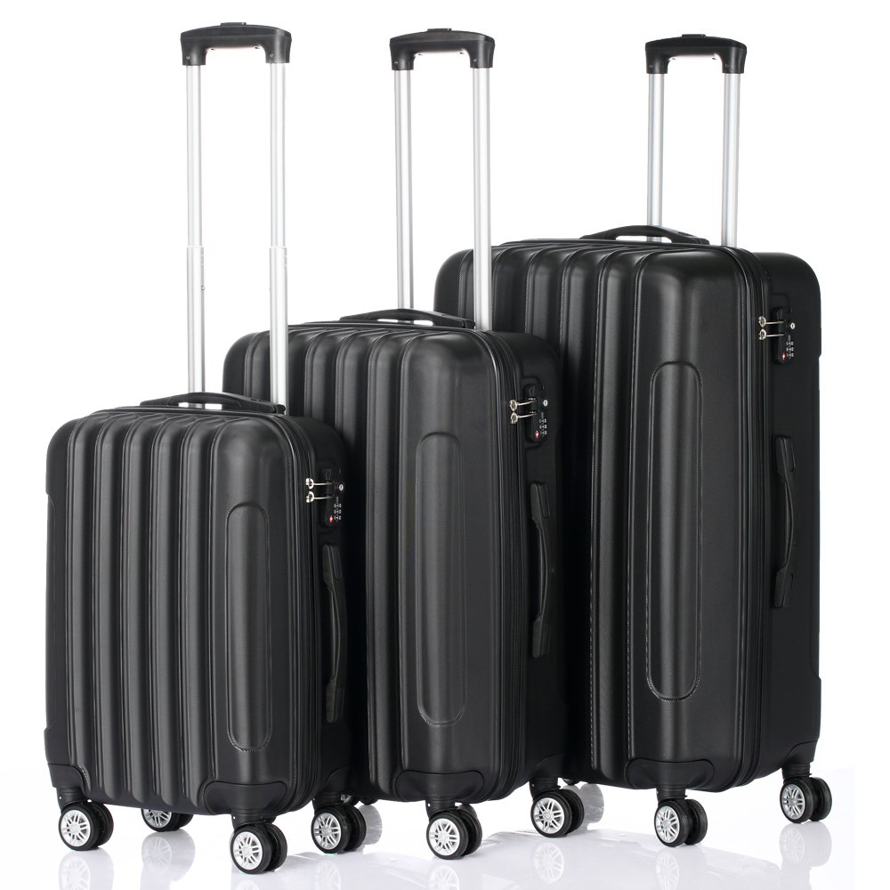 3 Pcs Suitcase Lightweight ABS Carry-on Hand Luggage 4 Spinner Wheels Trolley Case (7)
